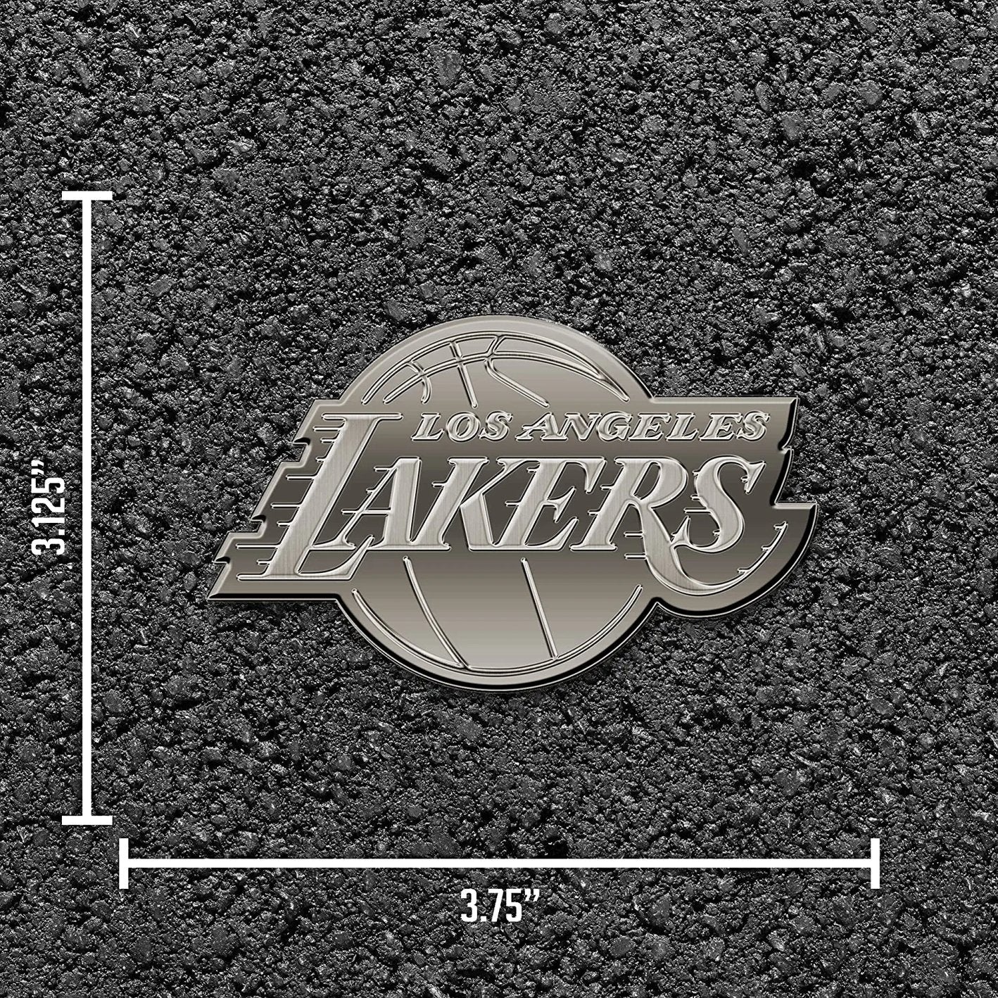 Los Angeles Lakers Solid Metal Auto Emblem Antique Nickel for Car/Truck/SUV 4
