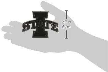 Iowa State University Cyclones Auto Emblem, Plastic Molded, Silver Chrome Color, Raised 3D Effect, Adhesive Backing 2