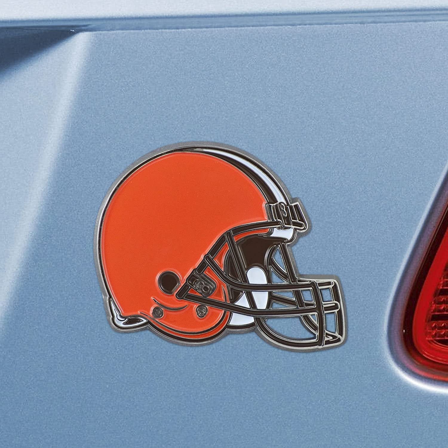 Cleveland Browns Premium Solid Metal Raised Auto Emblem, Team Color, Shape Cut, Adhesive Backing 2