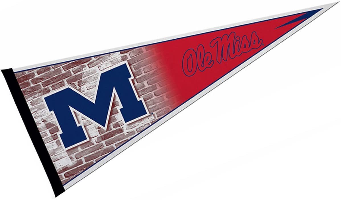 University of Mississippi Rebels Ole Miss Soft Felt Pennant, Primary Design, 12x30 Inch, Easy To Hang 1