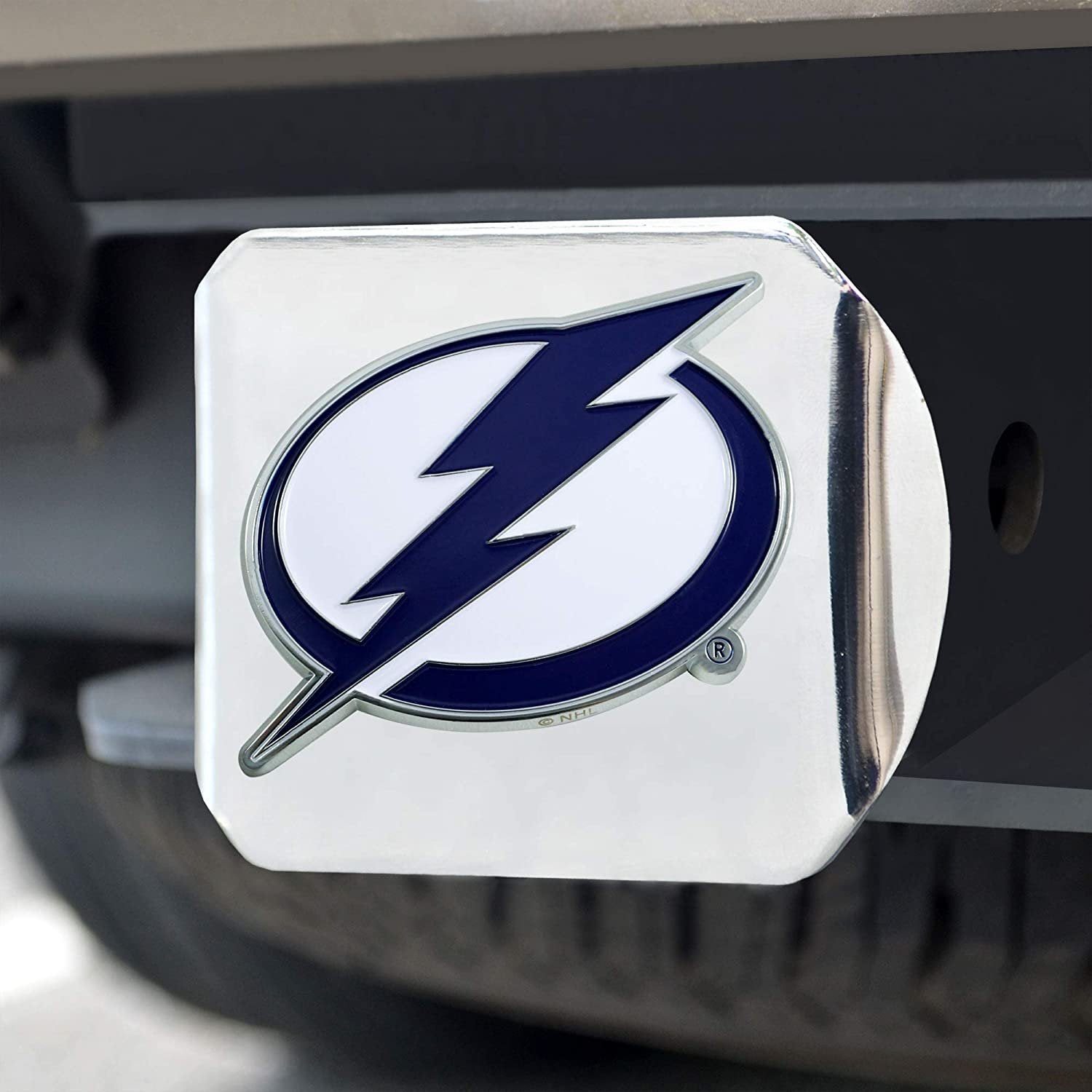 Tampa Bay Lightning Hitch Cover Solid Metal with Raised Color Metal Emblem 2" Square Type III