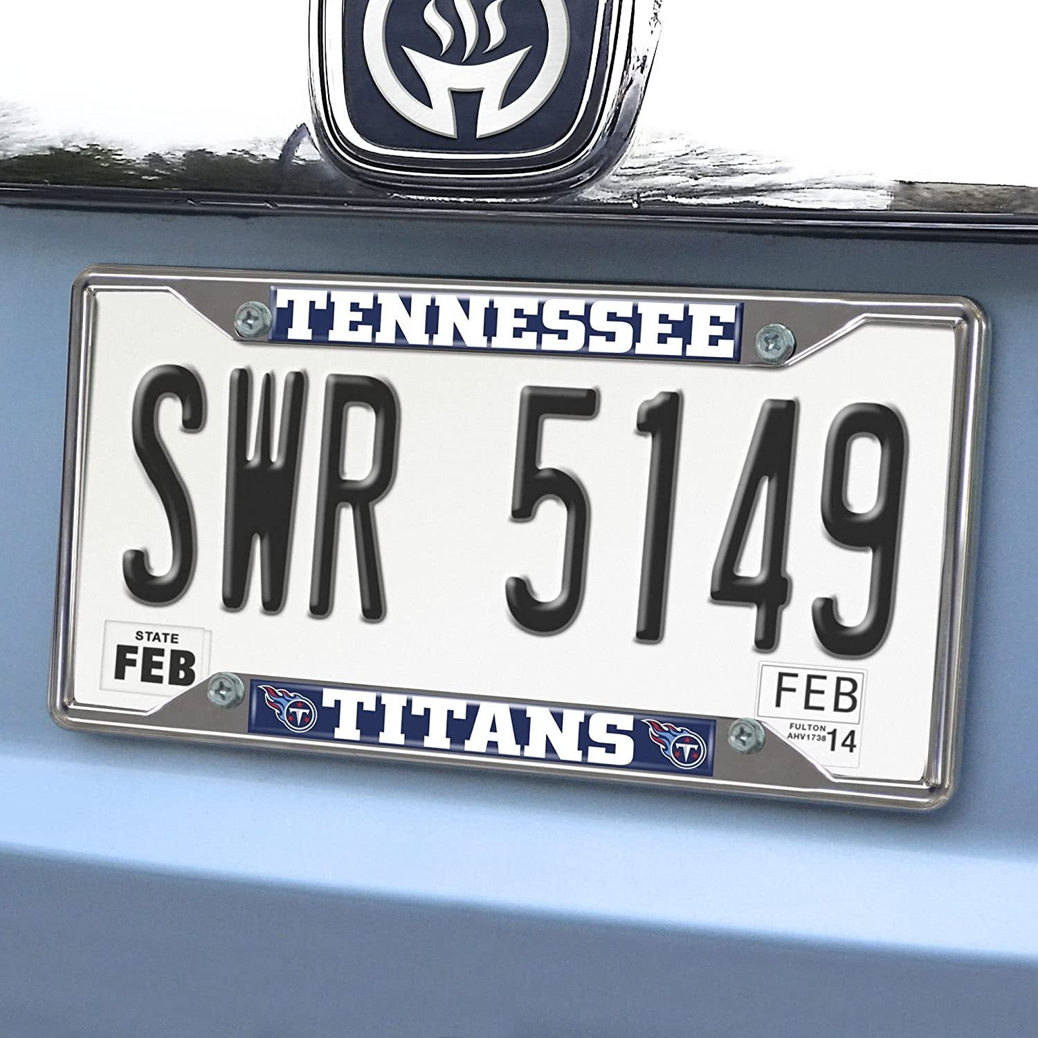 Tennessee Titans Metal License Plate Frame Chrome Tag Cover 6x12 Inch 2