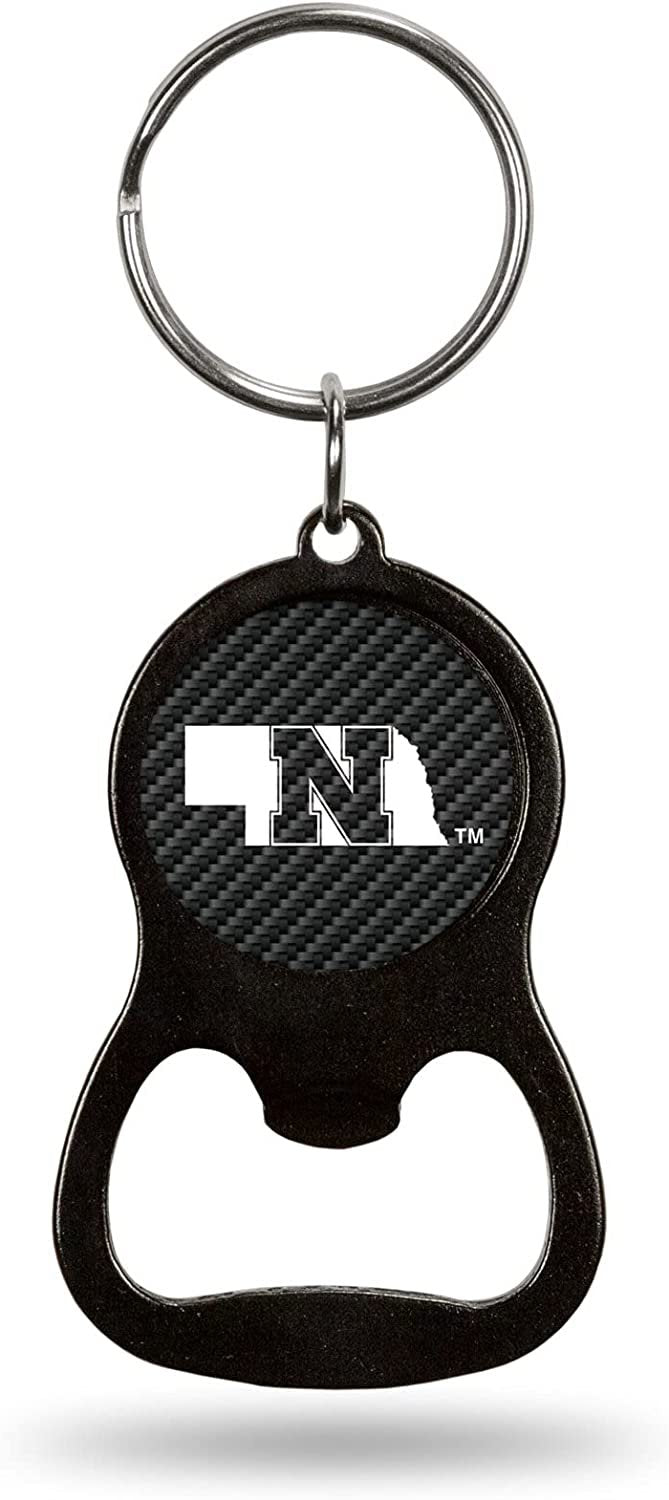 University of Nebraska Cornhuskers Keychain Bottle Opener Carbon Fiber Design Metal 1