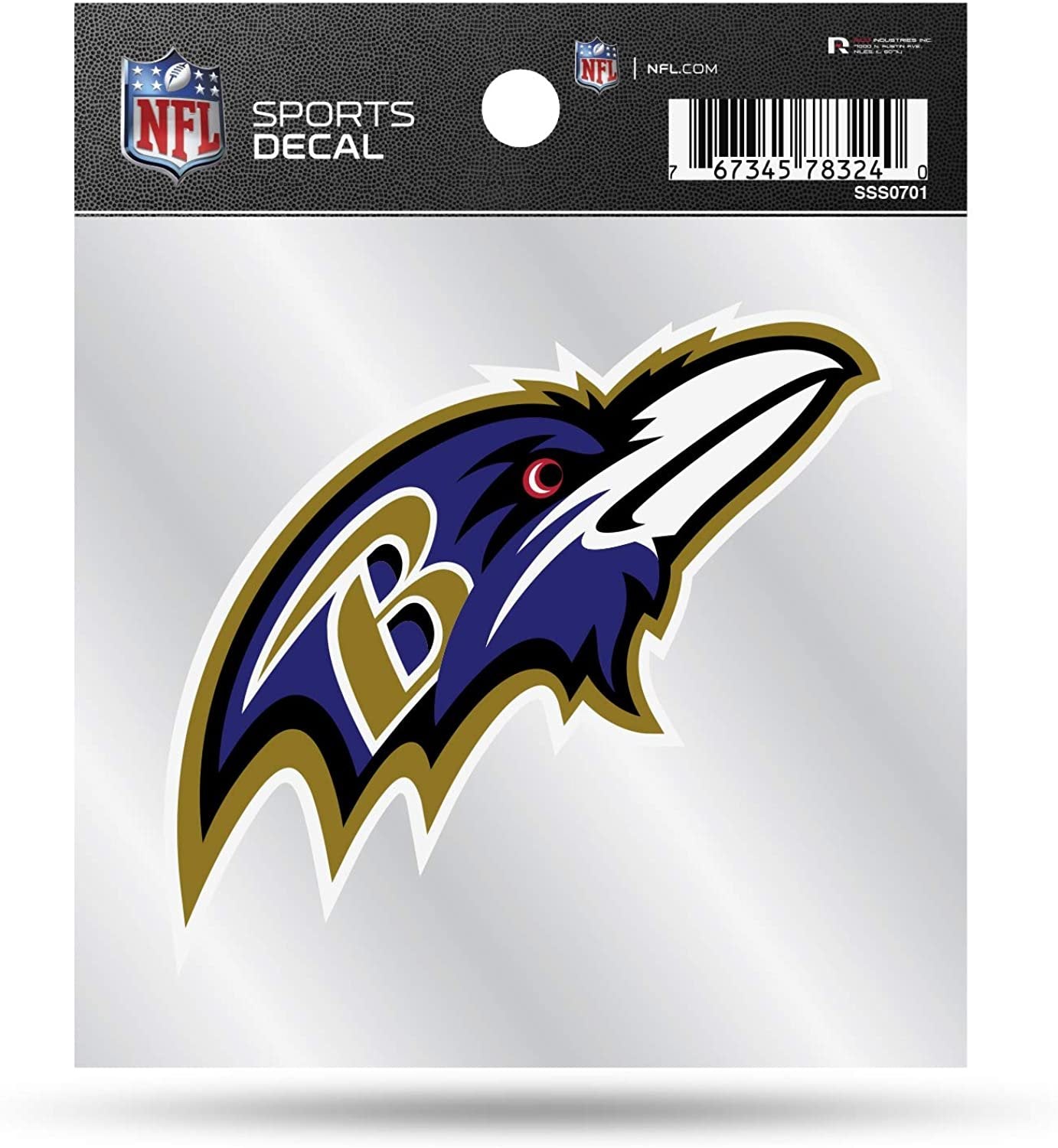 Baltimore Ravens Sticker Decal 4x4 Inch Clear Backing Auto Home