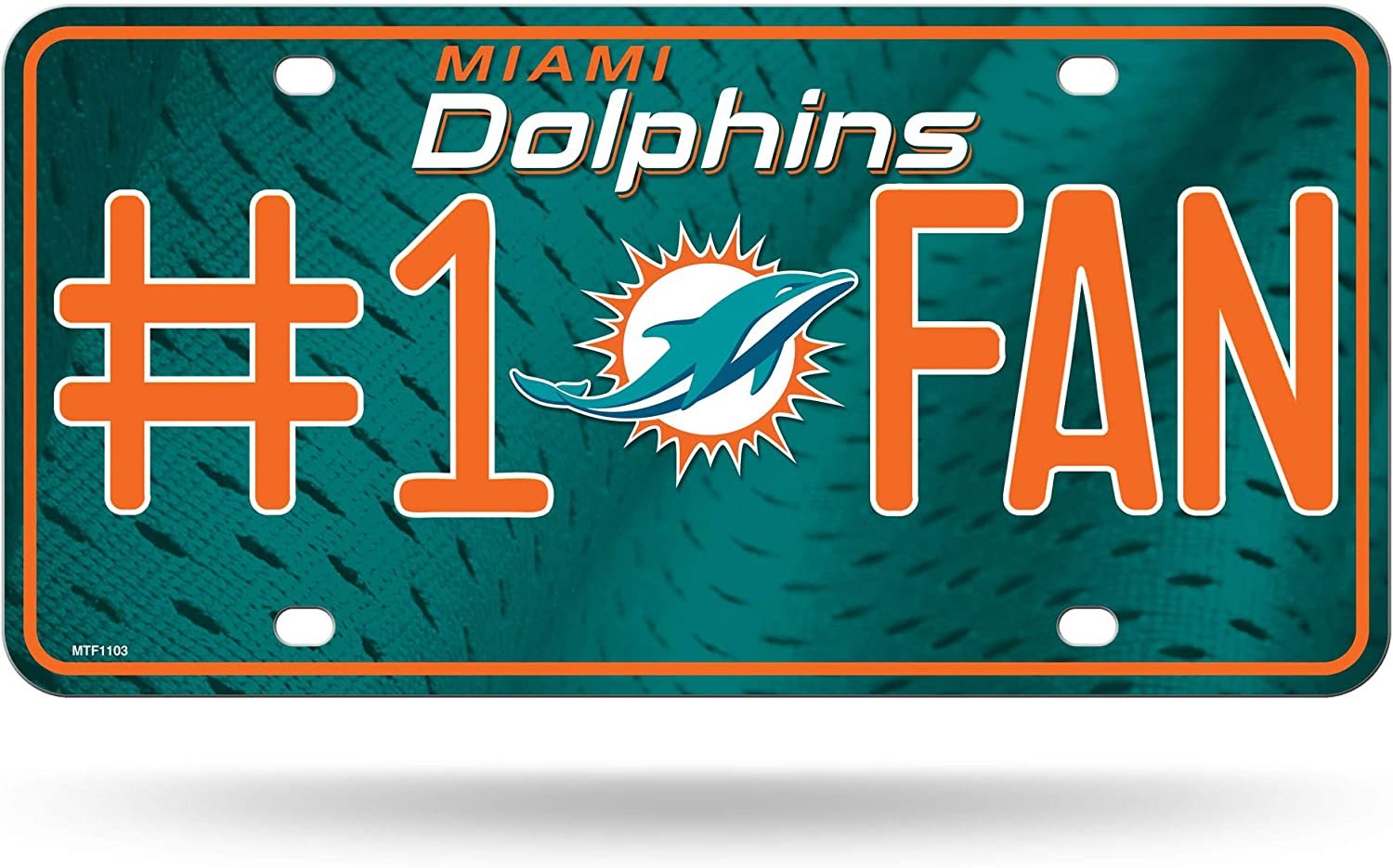Miami Dolphins #1 Fan Metal License Plate Tag 1