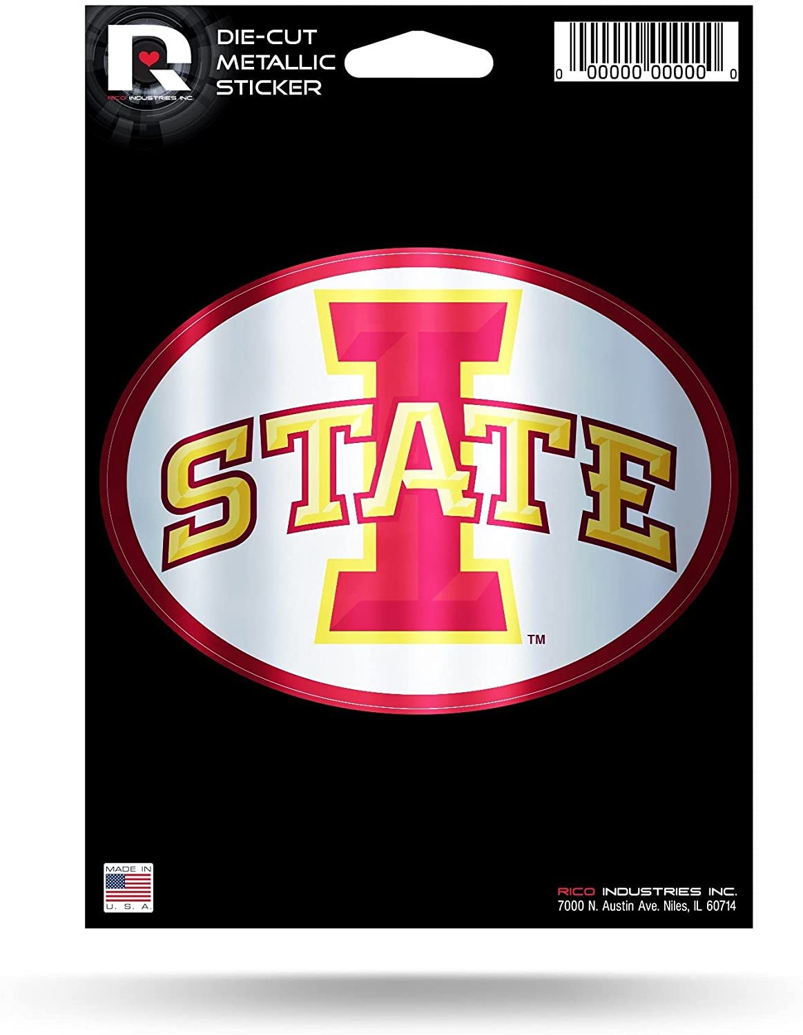 Iowa State University Cyclones 5 Inch Sticker Decal Metallic Shimmer Design Flat Vinyl 1