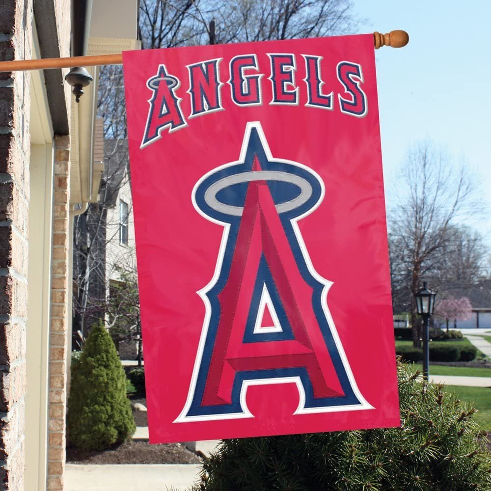 Los Angeles Angels Double Sided Banner Flag Embroidered Applique 44x28 Inch 2