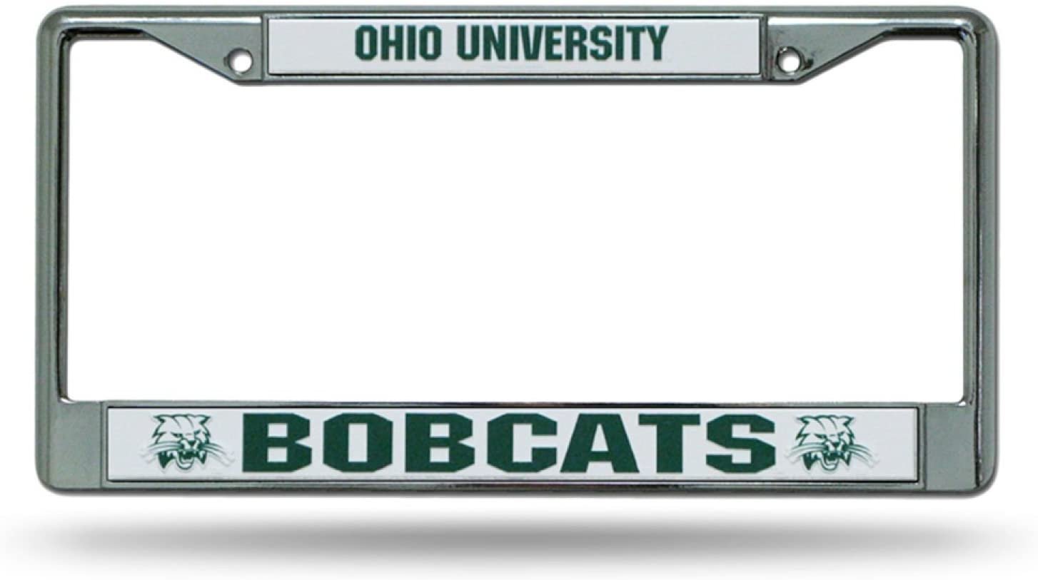 University of Ohio Bobcats Metal License Plate Frame Chrome Tag Cover 6x12 Inch