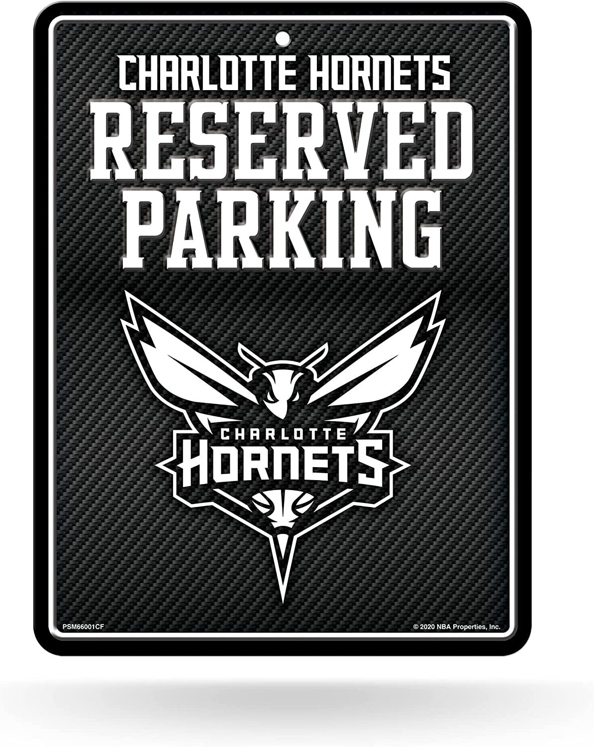 Charlotte Hornets Metal Parking Novelty Wall Sign 8.5 x 11 Inch Carbon Fiber Design 1