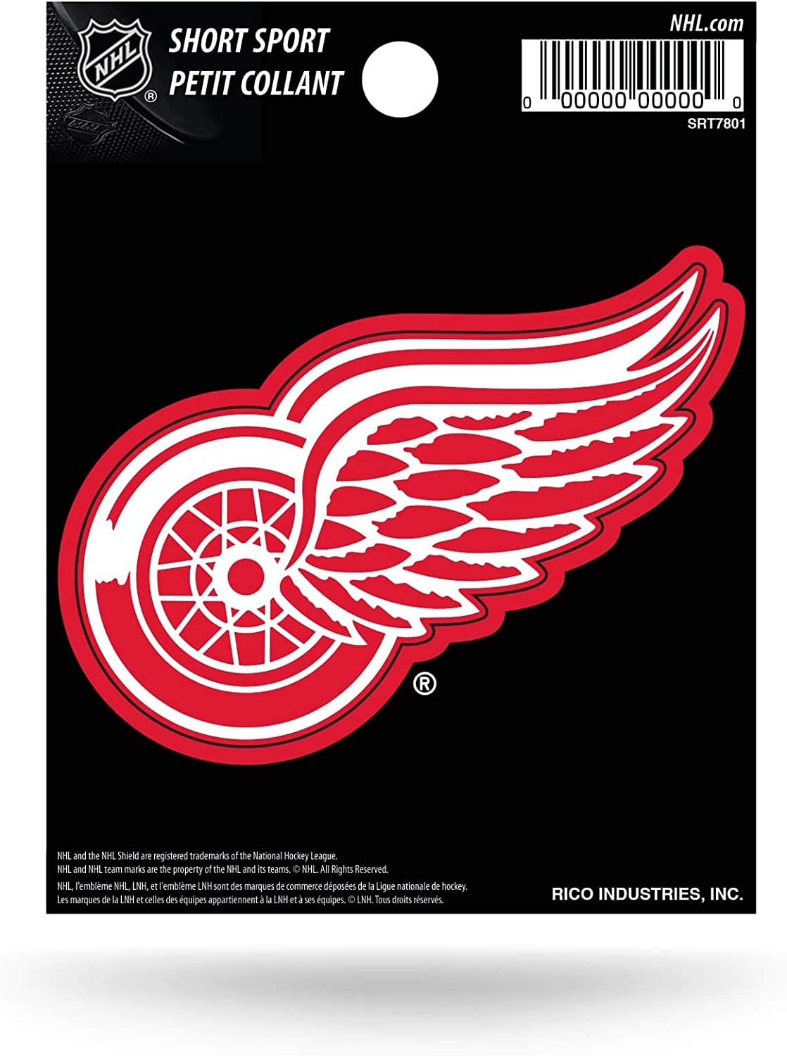 Detroit Red Wings 3 Inch Short Sport Decal Sticker Die Cut