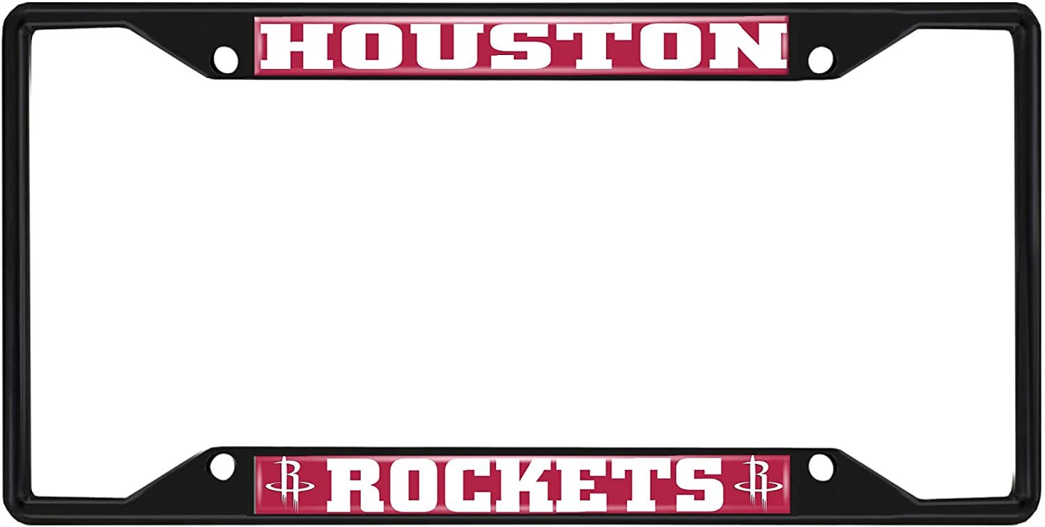 FANMATS 31331 Houston Rockets Metal License Plate Frame Black Finish