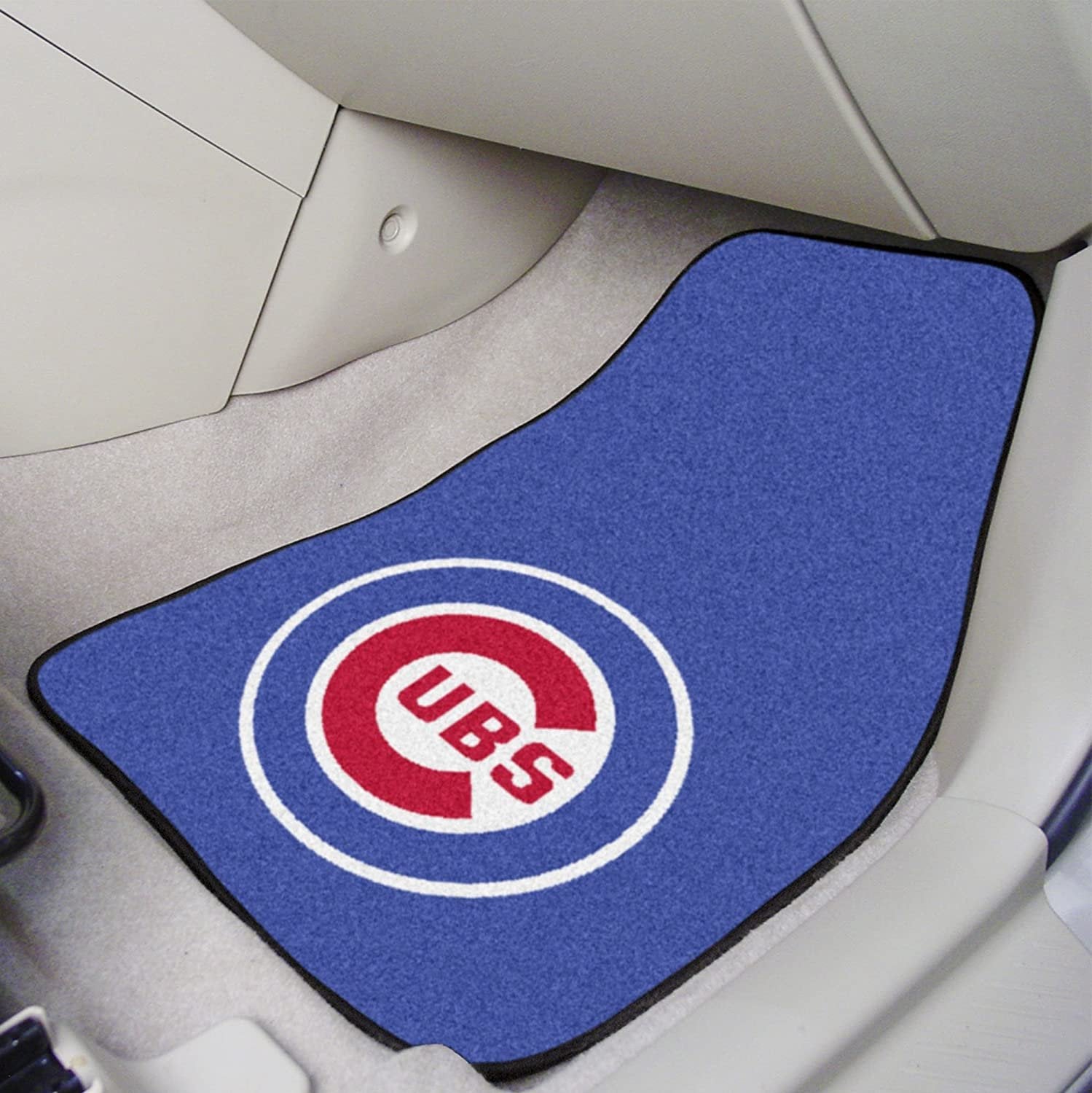 Chicago Cubs Front Floor Mats, Carpet Car Set, 18x27 Inch, Nylon, Set of 2 2