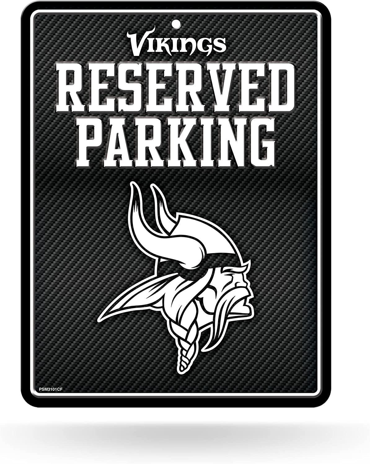 Minnesota Vikings Metal Parking Novelty Wall Sign 8.5 x 11 Inch Carbon Fiber Design 1