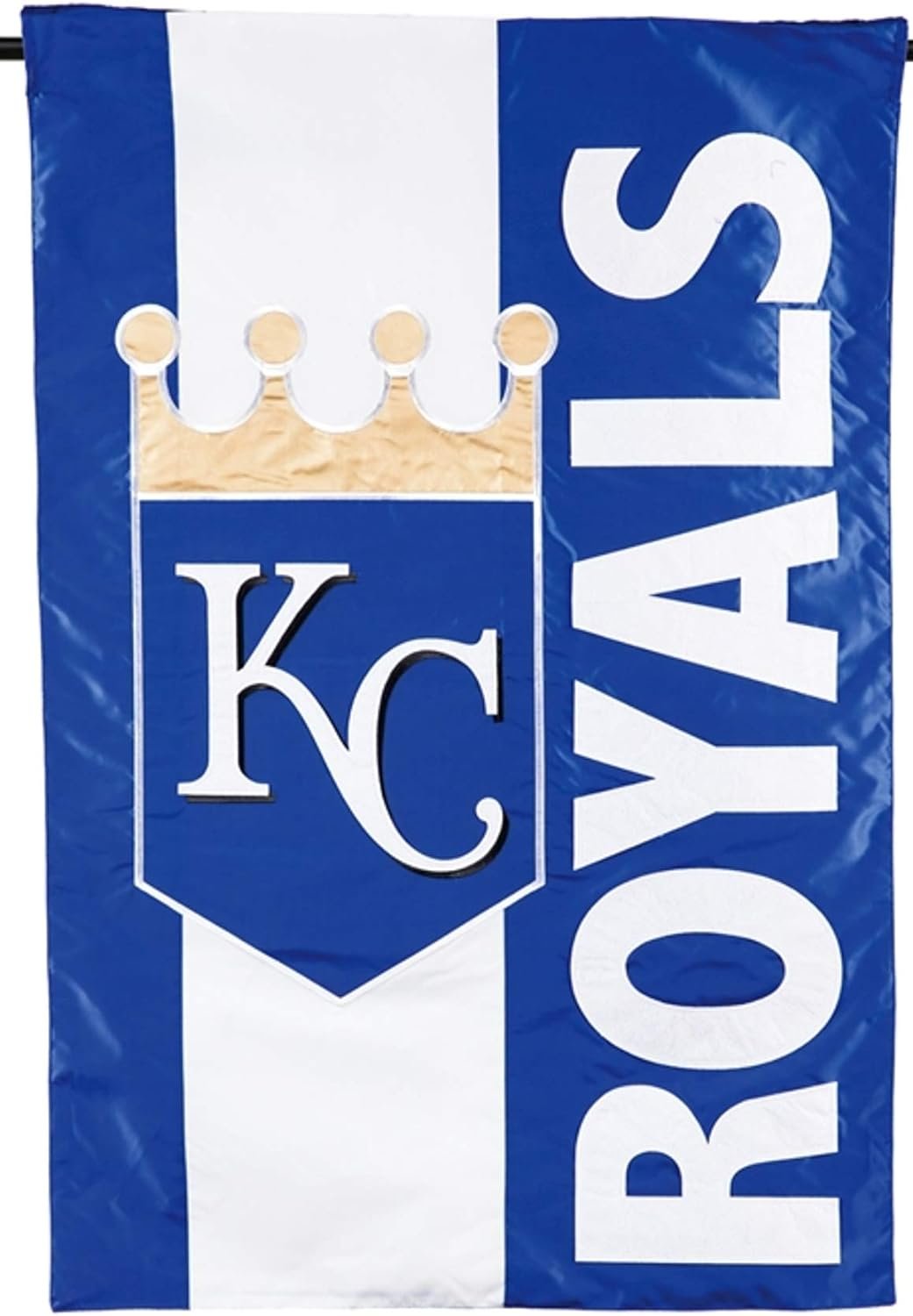 Kansas City Royals Premium Double Sided House Flag Banner, Embellished Applique, 28x44 Inch, Display Pole Sold Separately 1