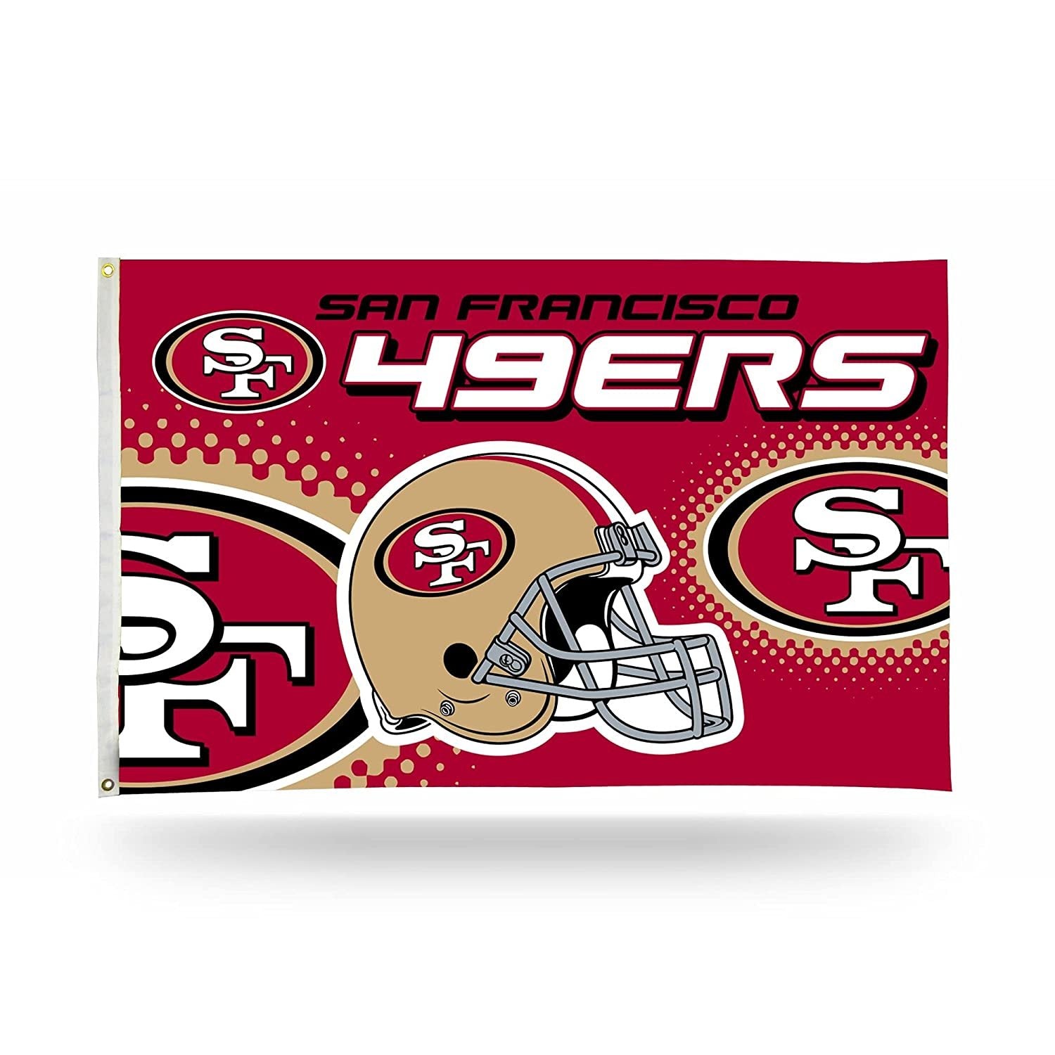 San Francisco 49ers Premium 3x5 Feet Flag Banner, Helmet Design, Metal Grommets, Outdoor Use, Single Sided 1