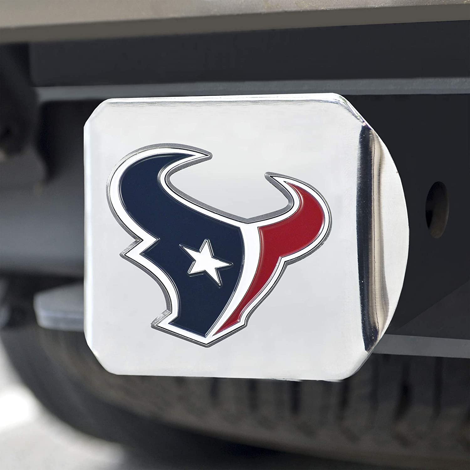 Houston Texans Hitch Cover Solid Metal with Color Metal Emblem 2" Square Type III