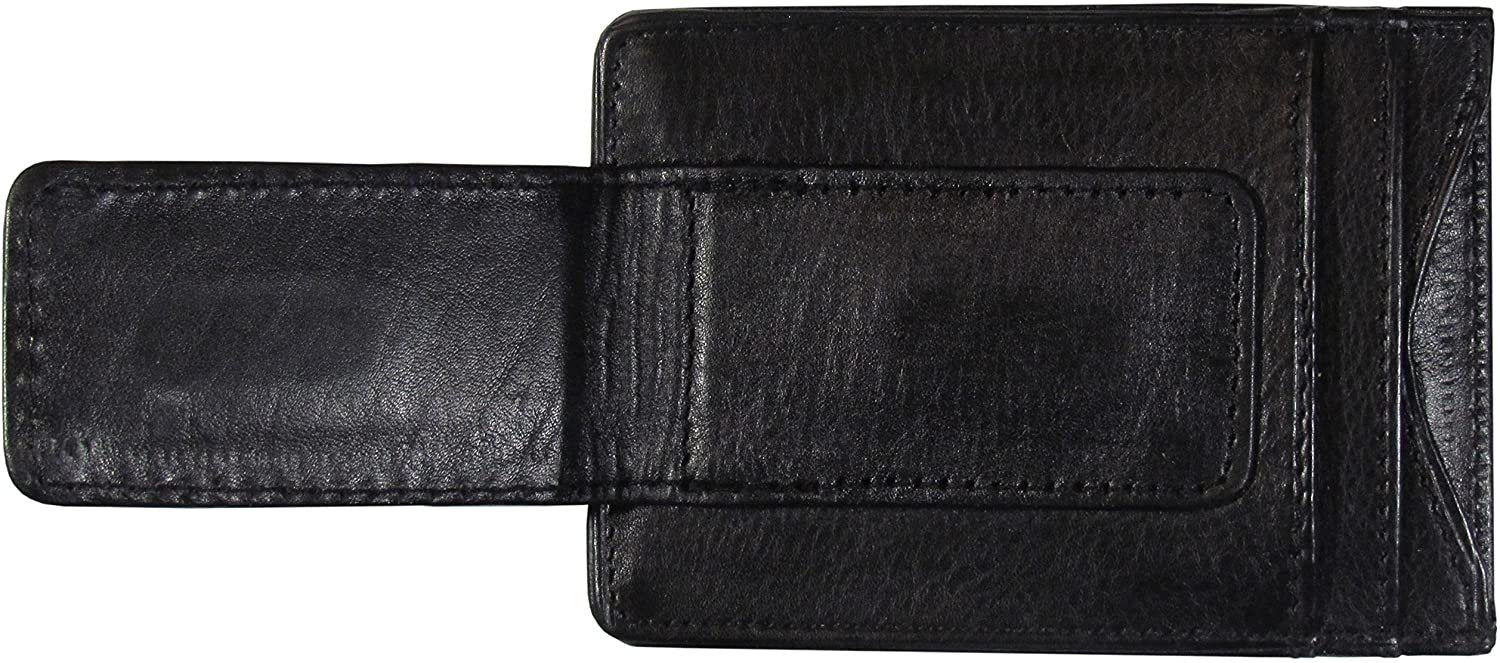 University of Colorado Buffaloes Black Leather Wallet, Front Pocket Magnetic Money Clip, Printed Logo 3
