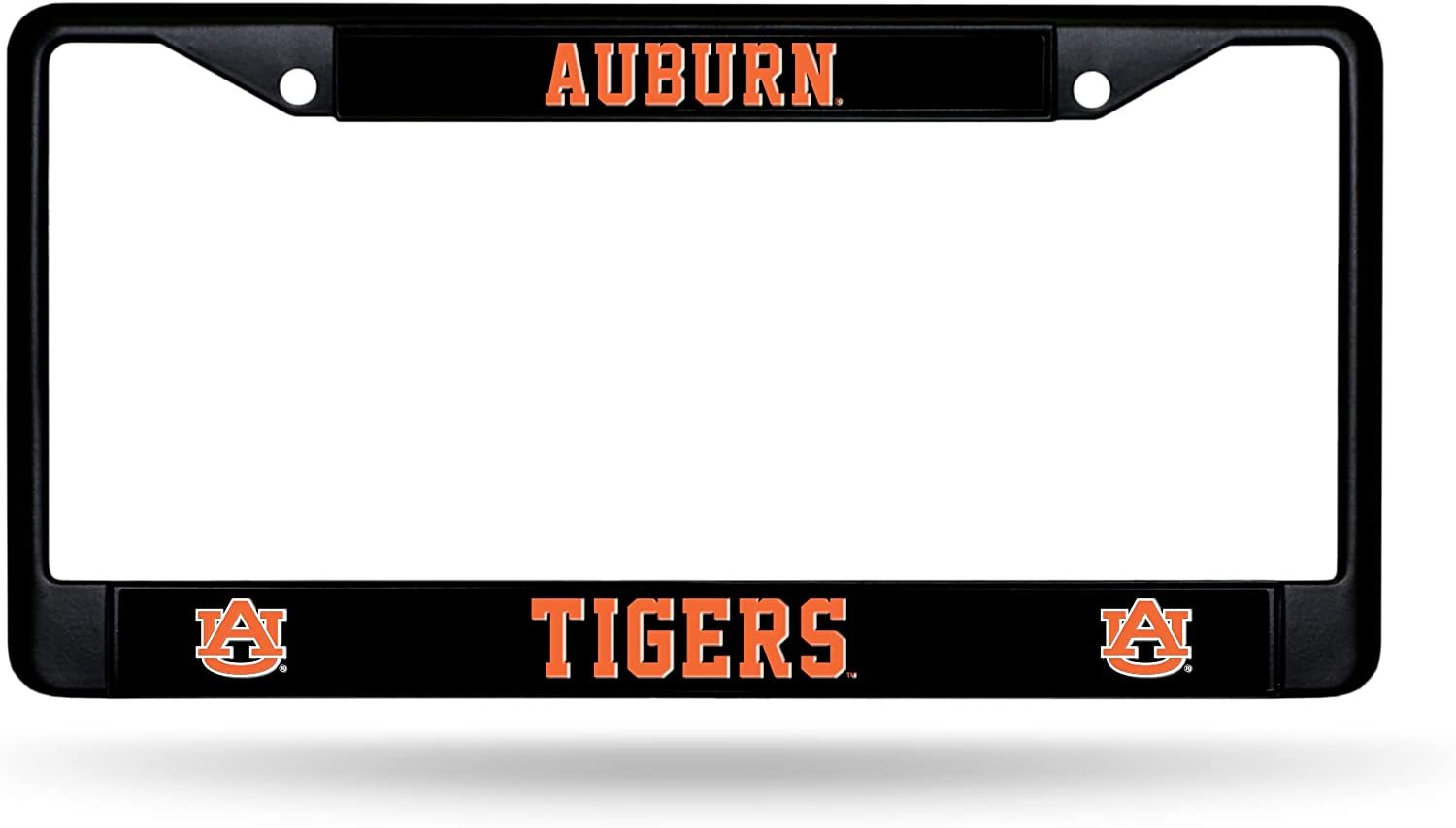 Auburn University Tigers Black Metal License Plate Frame Chrome Tag Cover 6x12 Inch 1