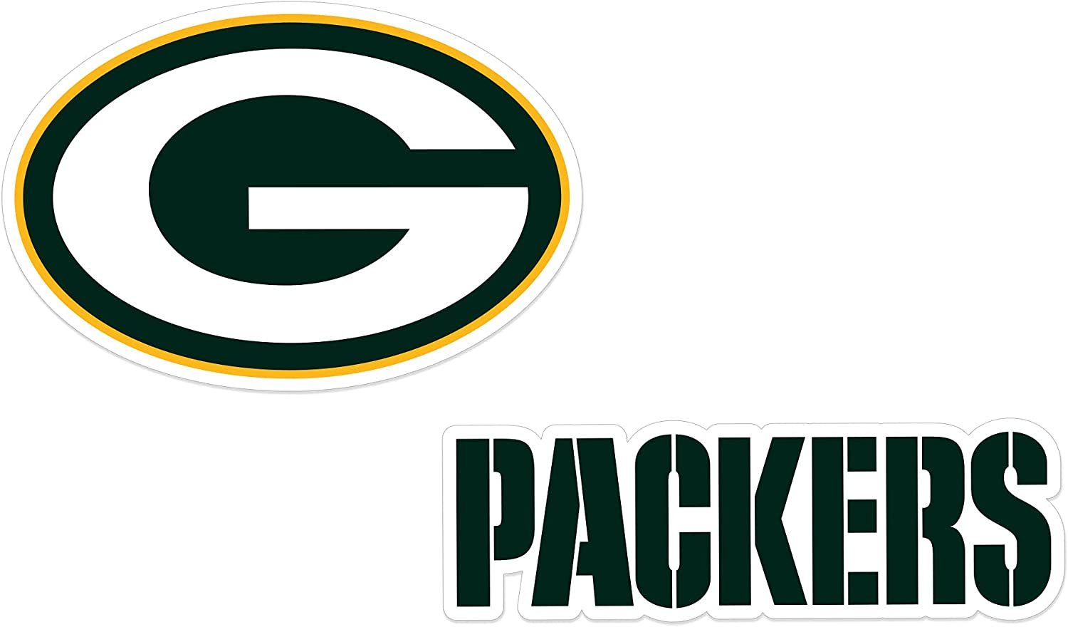 Green Bay Packers 2-Pack Die Cut Team Logo Magnet Set 4x6 Inches 2