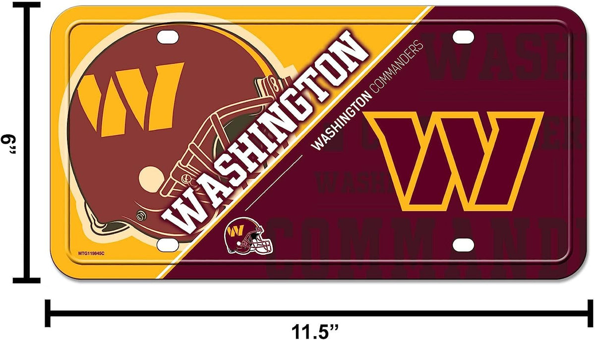 Washington Commanders Metal Tag Auto License Plate Split Design 6x12 Inch 6