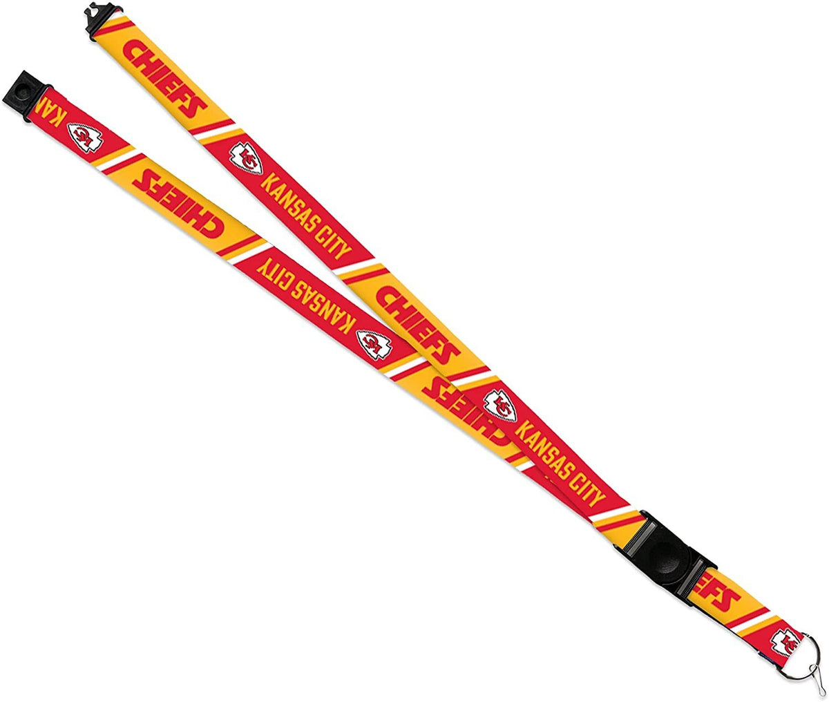 Kansas City Chiefs Lanyard Keychain Double Sided Breakaway Safety Design Adult 18 Inch