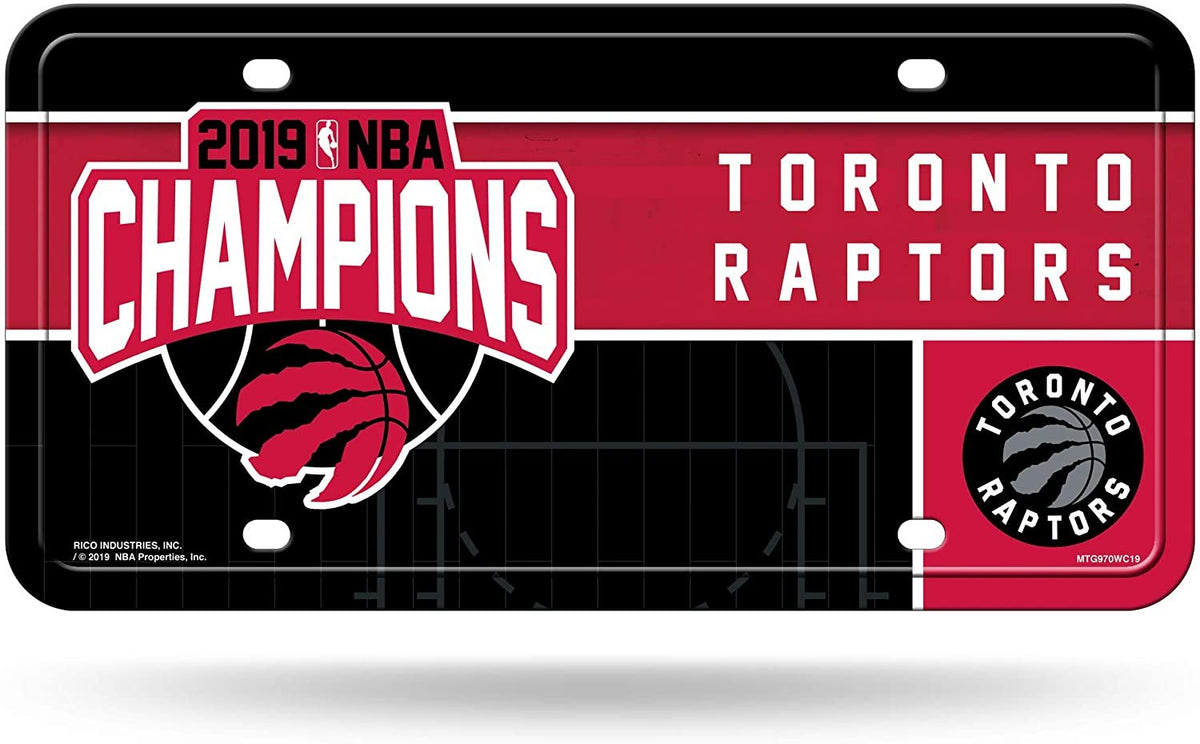 Toronto Raptors Metal Auto Tag License Plate, 2019 Champions, 6x12 Inch 1