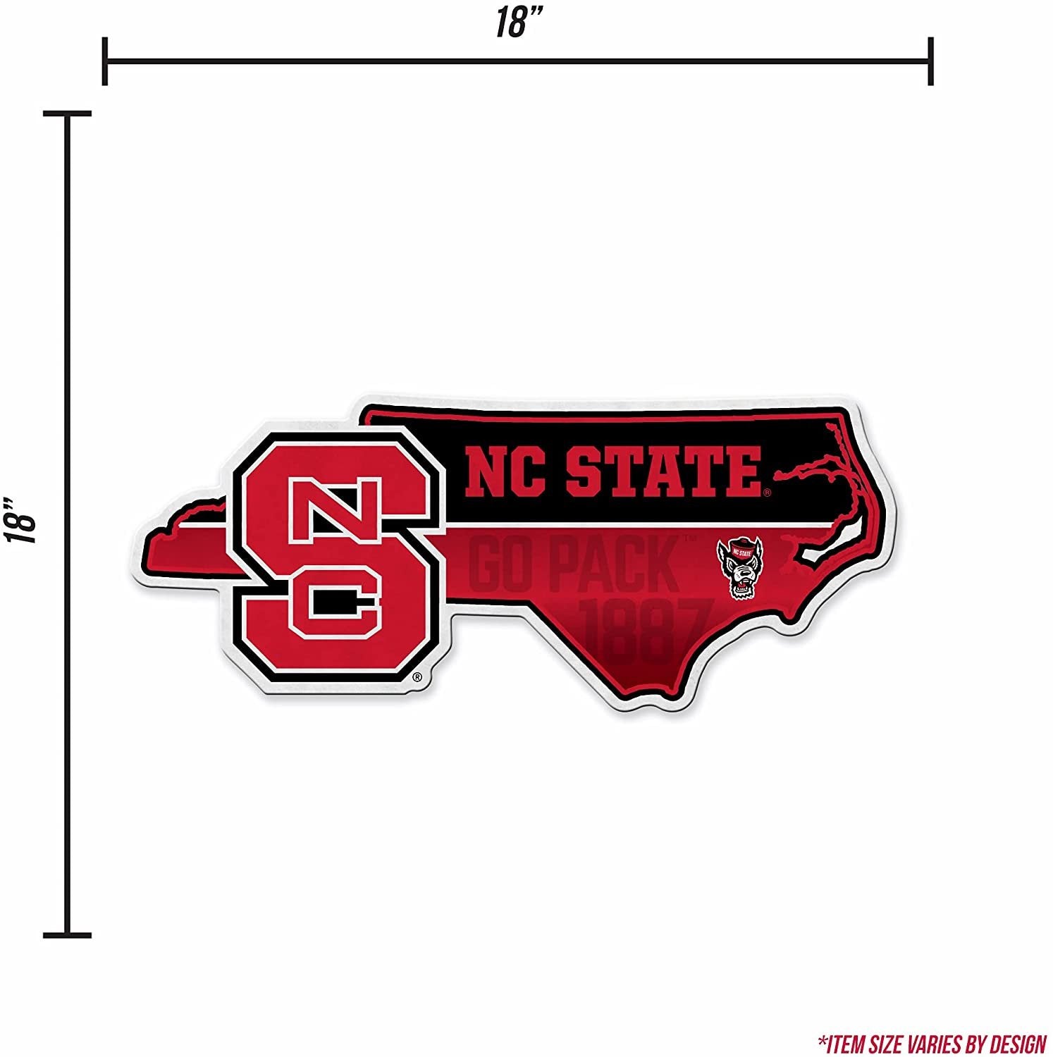 North Carolina State University Wolfpack 18 Inch Soft Felt Pennant, State Shape 4