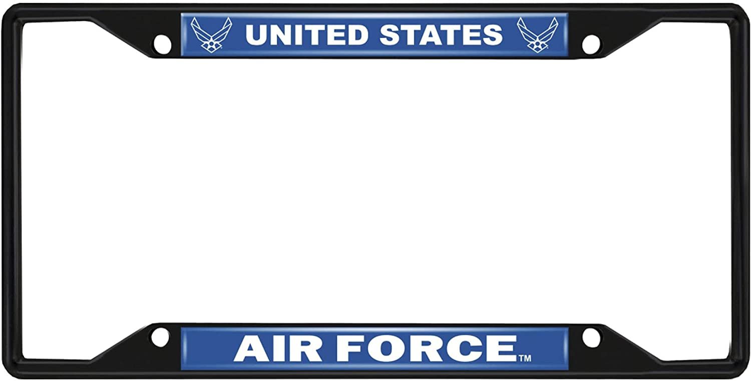 FANMATS 31293 U.S. Air Force Metal License Plate Frame Black Finish