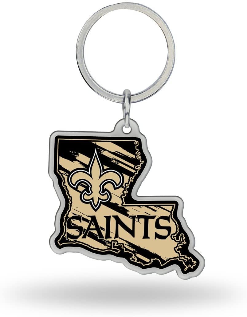 New Orleans Saints Metal Keychain State Shaped 1