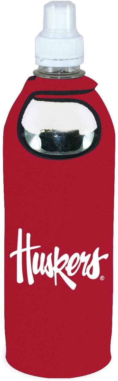 Nebraska Cornhuskers 1/2 Liter Water Soda Bottle Beverage Insulator Holder Cooler with Clip University of 1
