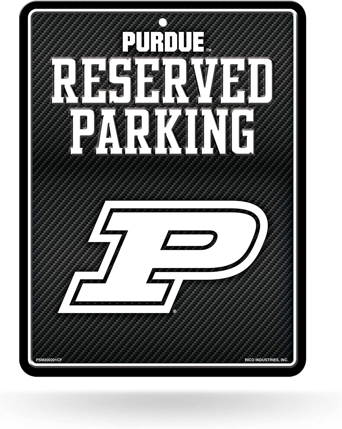 Purdue University Boilermakers Metal Parking Novelty Wall Sign 8.5 x 11 Inch Carbon Fiber Design 1