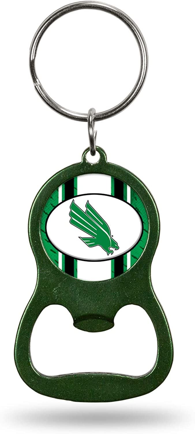 University of North Texas Mean Green Premium Solid Metal Bottle Opener Keychain, Key Ring, Team Color