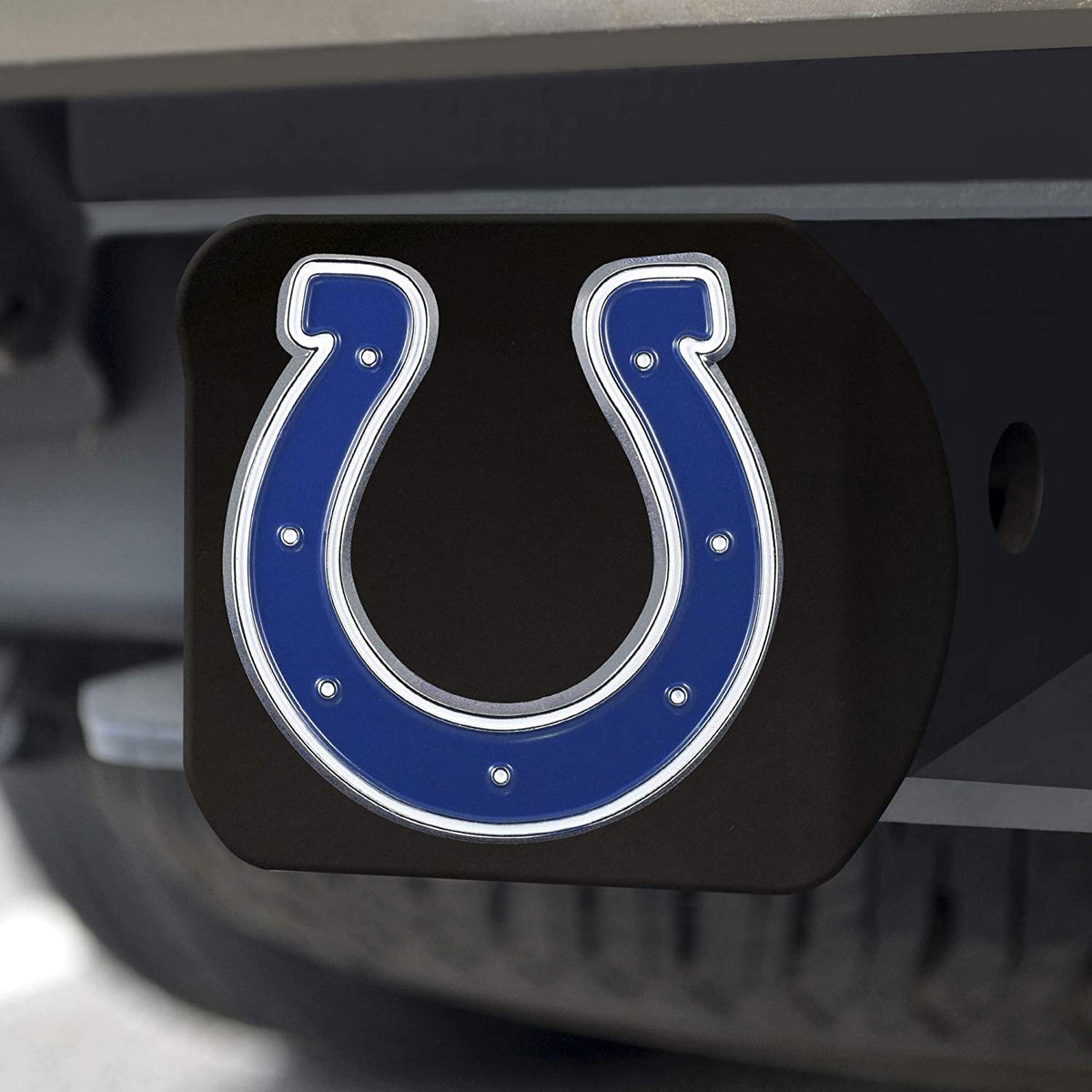 Indianapolis Colts Hitch Cover Black Solid Metal with Raised Color Metal Emblem 2" Square Type III