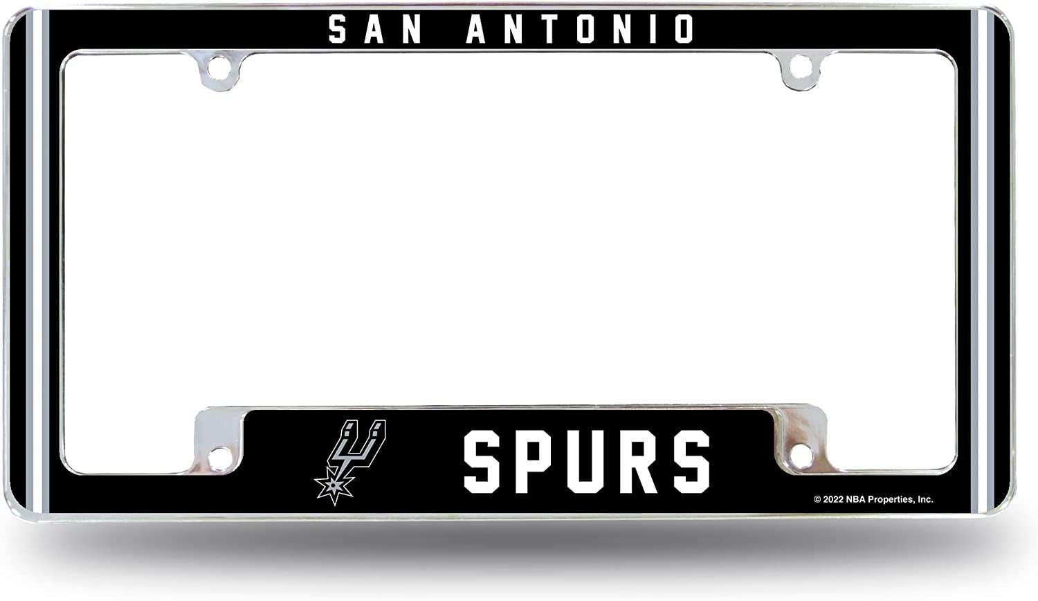 San Antonio Spurs Metal License Plate Frame Chrome Tag Cover Alternate Design 6x12 Inch 1