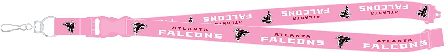 Atlanta Falcons Pink Premium Lanyard Keychain Double Sided Breakaway Safety Design Adult 18 Inch 1