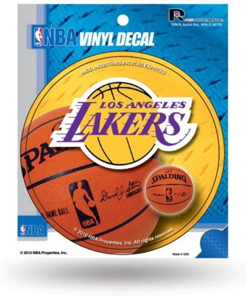 Los Angeles Lakers 4 Inch Flat Round Decal Sticker Full Adhesive Backing 1