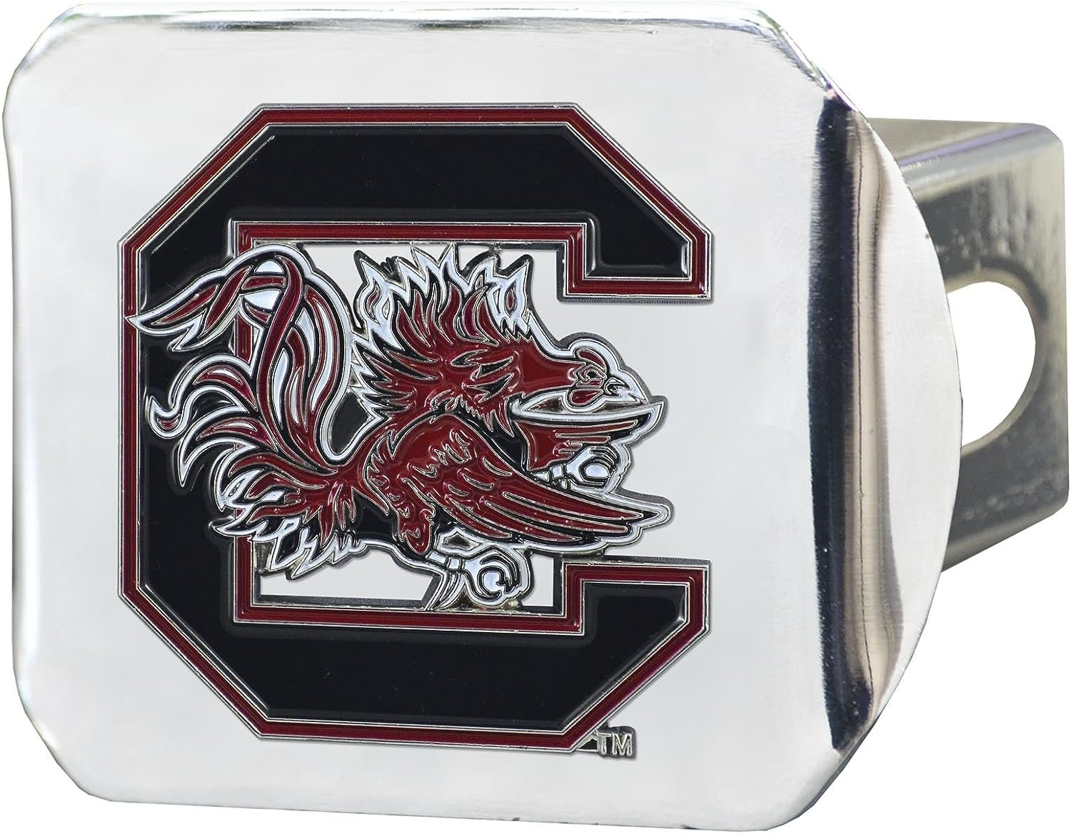 University of South Carolina Gamecocks Hitch Cover Solid Metal Color Emblem 2 Inch Square Type III