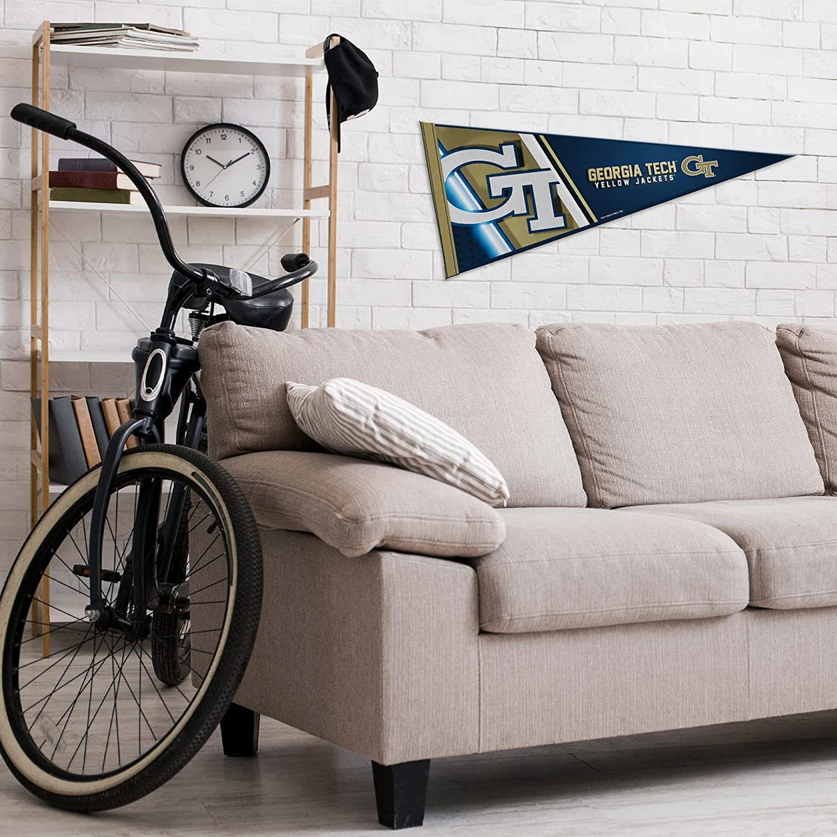 Georgia Tech Yellow Jackets Soft Felt Pennant, Primary Design, 12x30 Inch, Easy To Hang 3