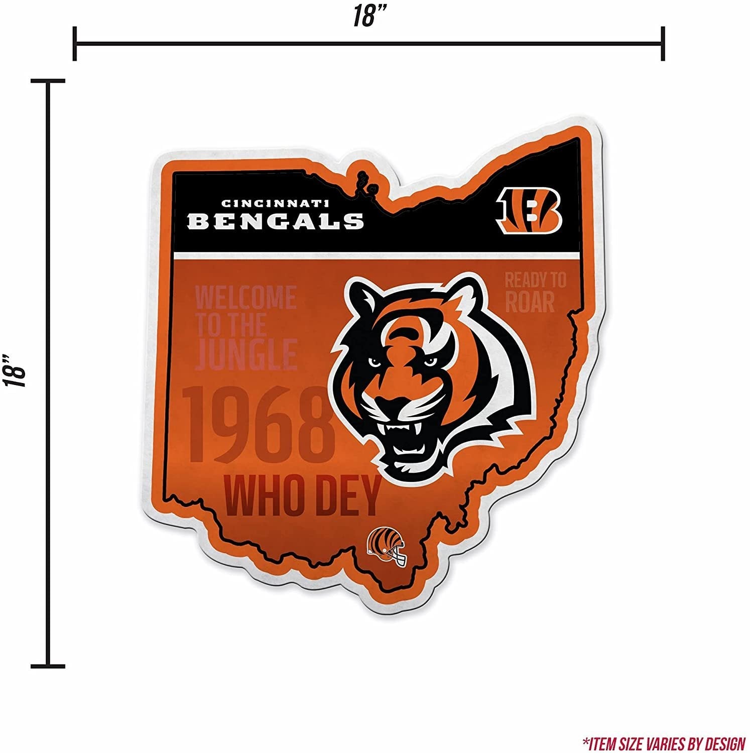 Cincinnati Bengals Pennant State Shape 18 Inch Soft Felt 5