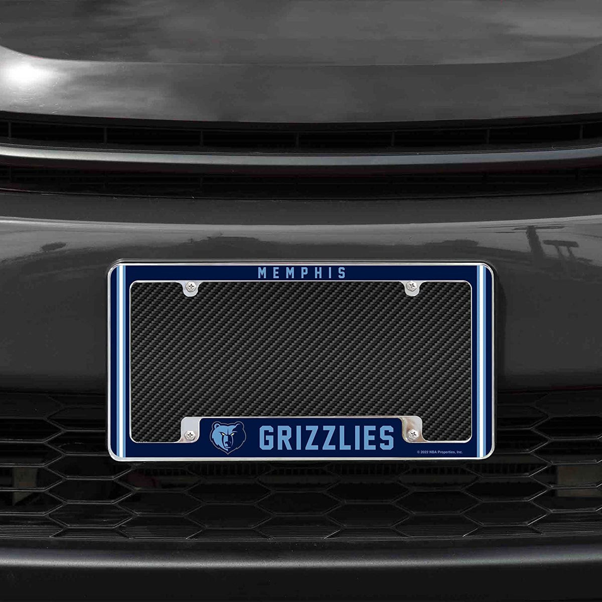 Memphis Grizzlies Metal License Plate Frame Chrome Tag Cover Alternate Design 6x12 Inch