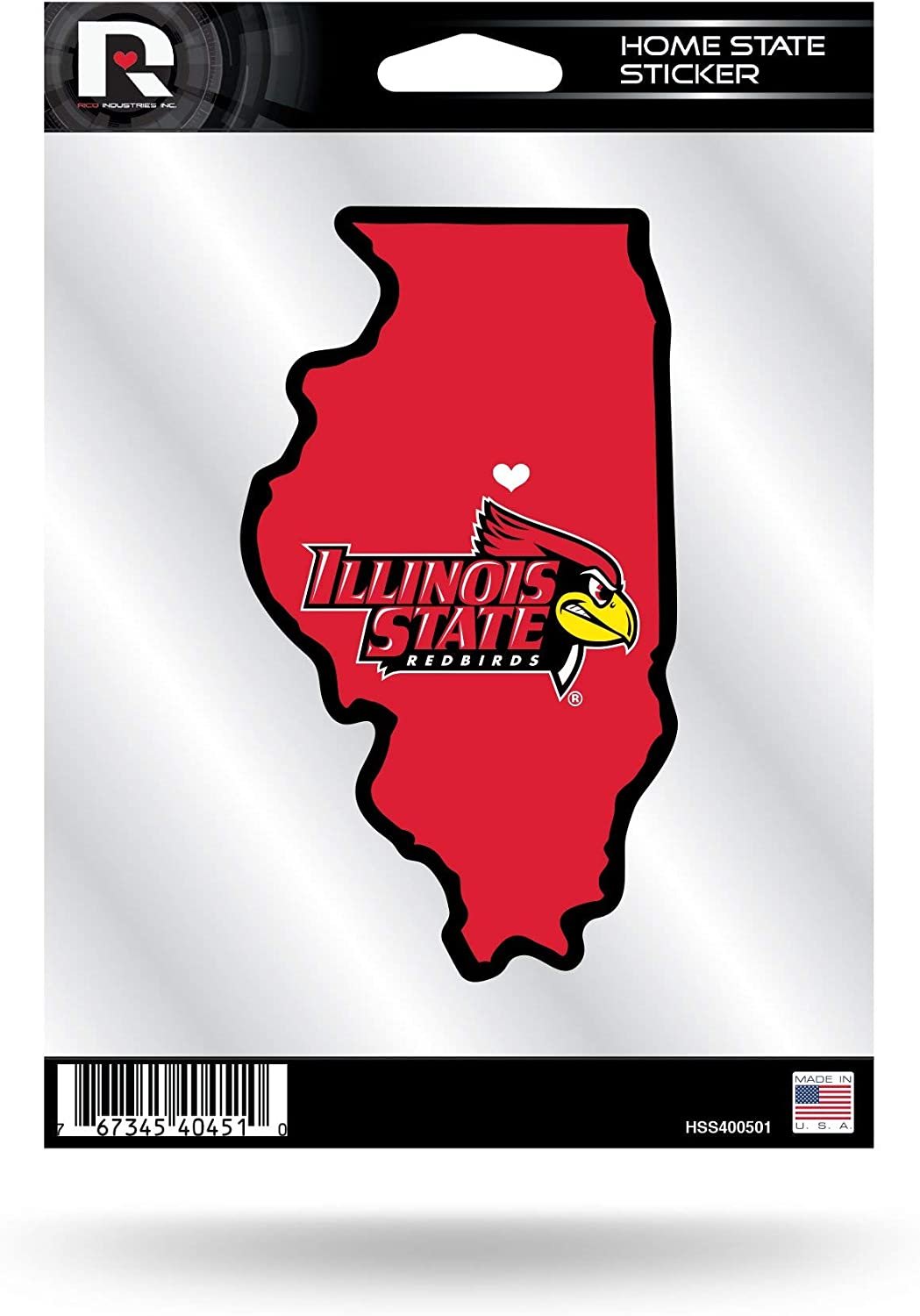 University of Illinois Illini 5 Inch Sticker Decal, Home State Design, Flat Vinyl, Full Adhesive Backing 1