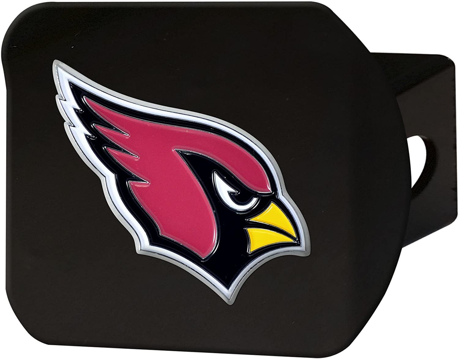 Arizona Cardinals Hitch Cover Black Solid Metal with Raised Color Metal Emblem 2" Square Type III