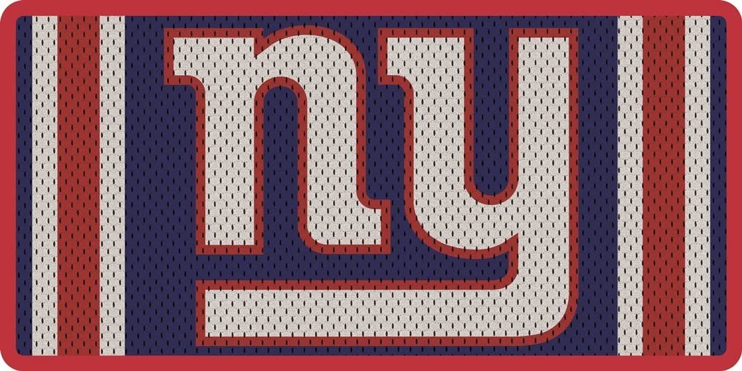 New York Giants Premium Laser Cut Tag License Plate, Jersey Style, Mirrored Acrylic Inlaid, 12x6 Inch 1