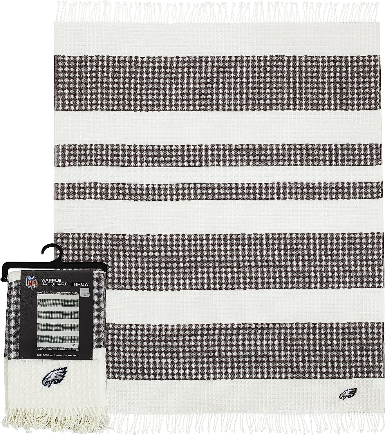 Philadelphia Eagles Throw Blanket Waffle Weave Jacquard, 50x60 Inch, Unisex-Adult, 100% Acrylic 2