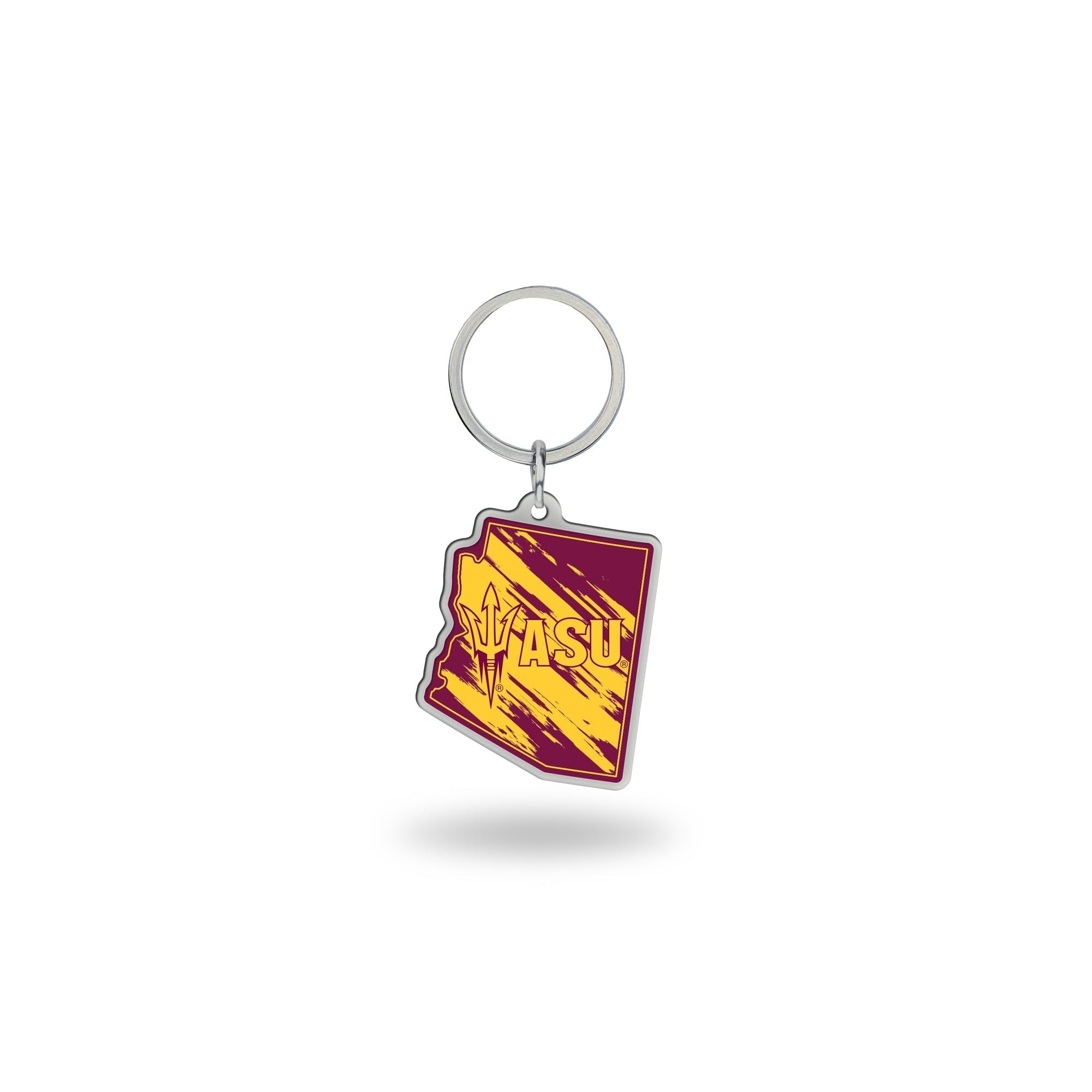 Arizona State University Sun Devils Metal Keychain, State Shaped