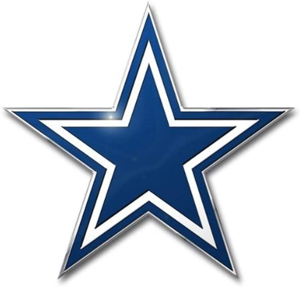 Dallas Cowboys Auto Emblem, Aluminum Metal, Embossed Team Color, Raised Decal Sticker, Full Adhesive Backing 1
