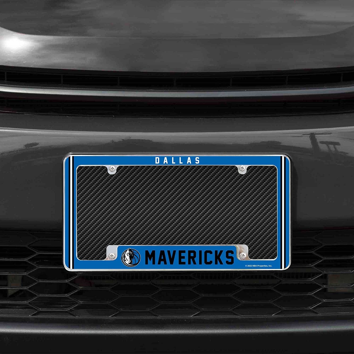 Dallas Mavericks Metal License Plate Frame Chrome Tag Cover Alternate Design 6x12 Inch 2