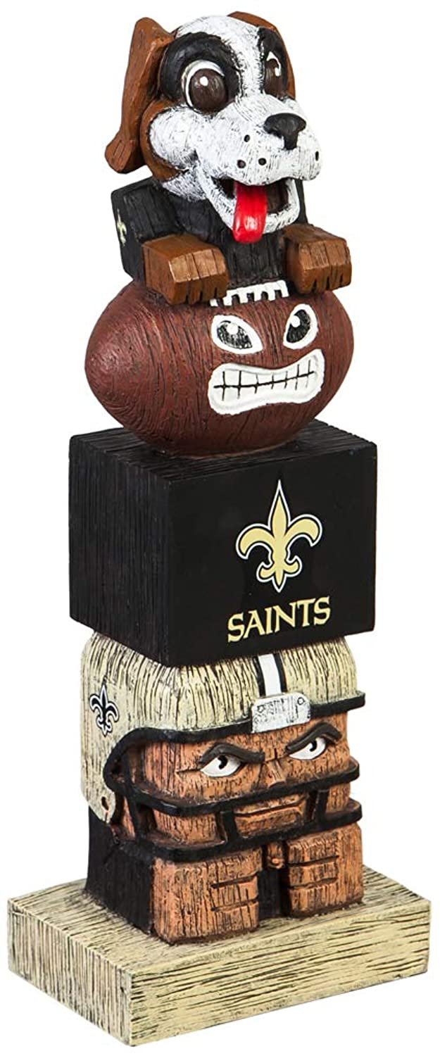 New Orleans Saints Tiki Totem Garden Statue, Hand Painted Resin, 16 Inch, Indoor Outdoor Decor, Officially Licensed 1