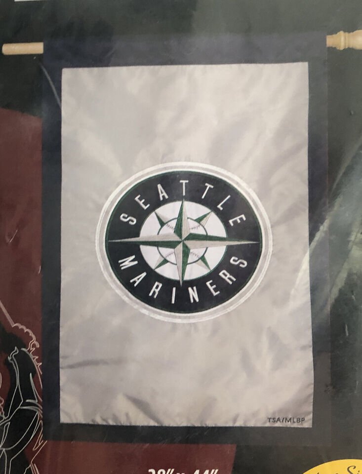 Seattle Mariners Premium Double Sided House Flag Banner, Applique Embroidered, 28x44 Inch 5