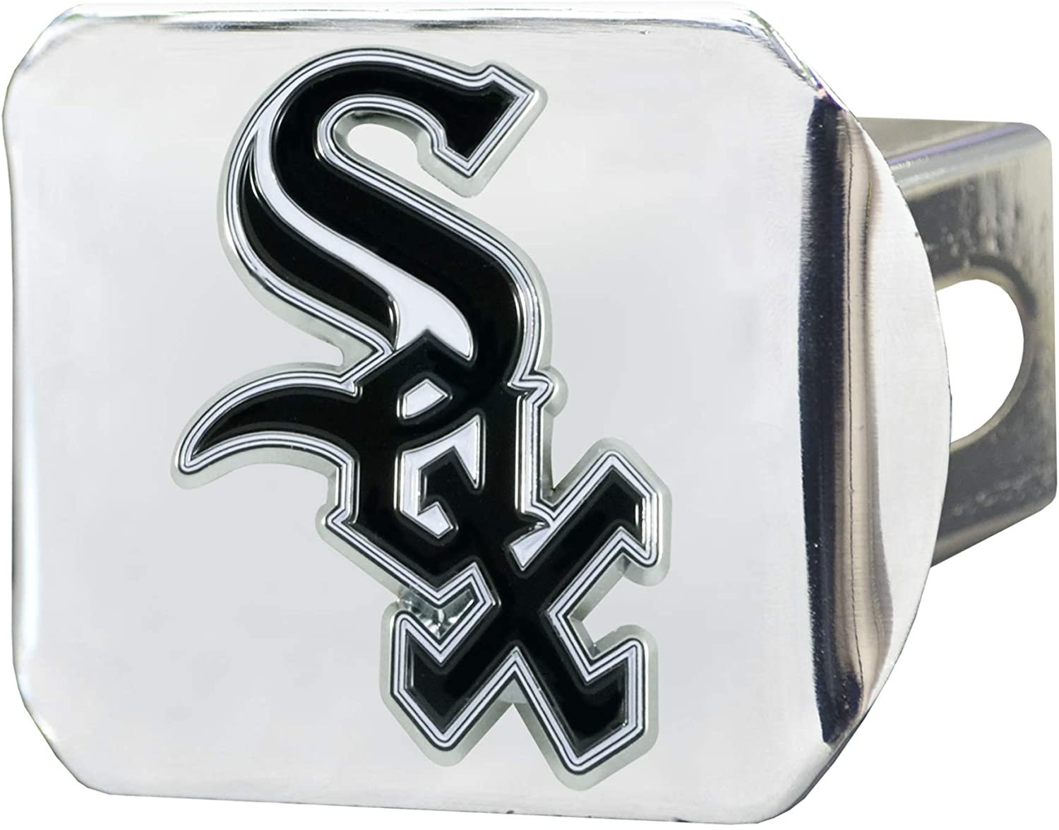 Chicago White Sox Hitch Cover Solid Metal with Raised Chrome Metal Emblem 2" Square Type III